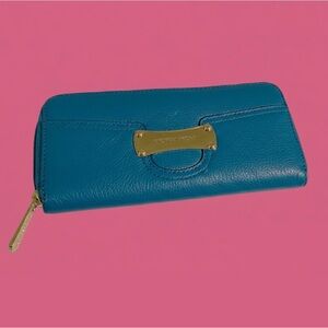 Michael Kors Blue Leather Wallet